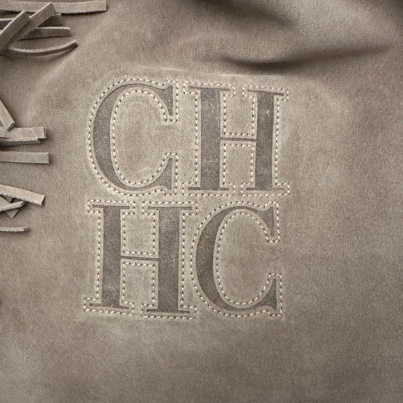 Carolina Herrera Fringe Suede Shoulder Bag - Picture 2 of 3